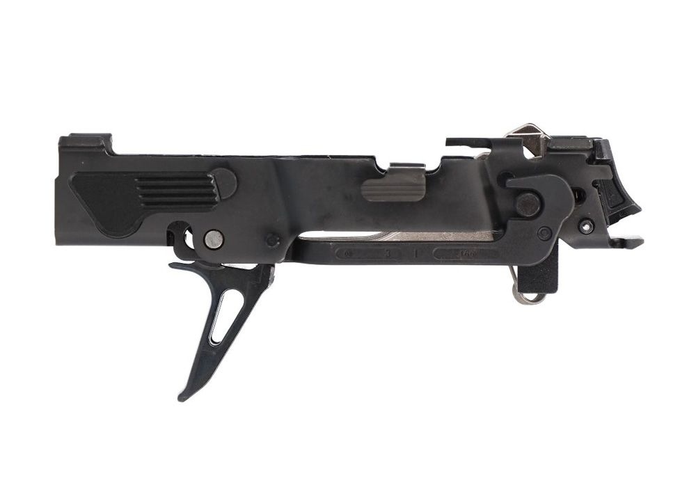 SIG SAUER P320 FCU featuring a sleek, black Titanium Nitride frame and skeletonized trigger for enhanced performance.